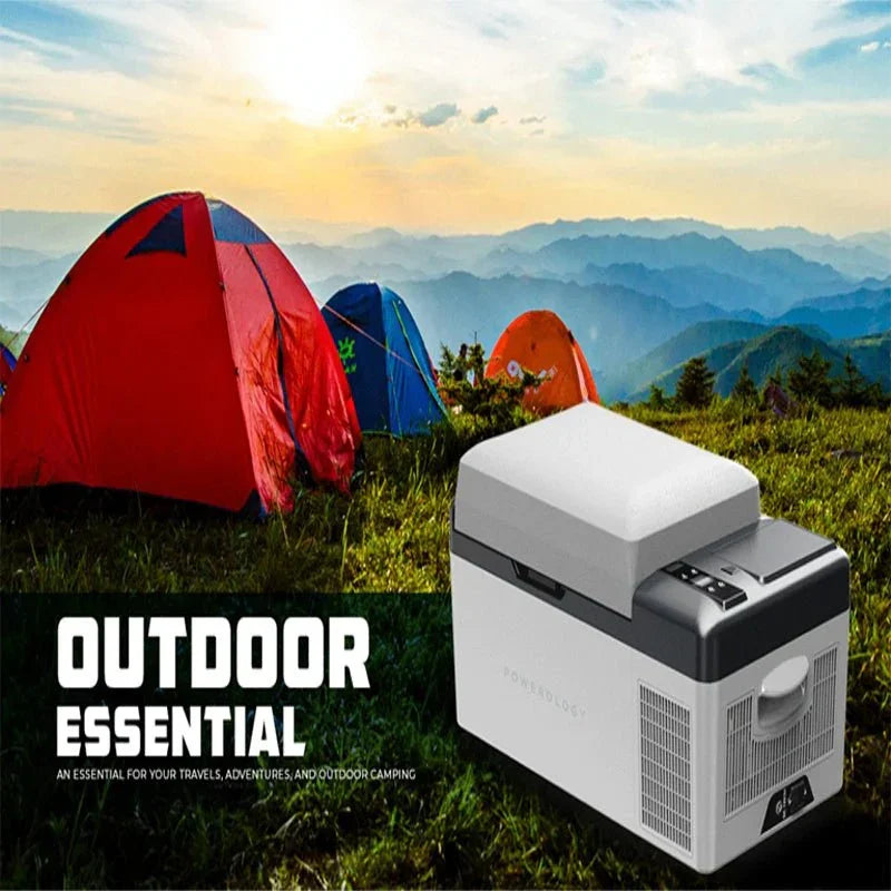 Powerology Smart Portable Fridge 20L 15600mAh - Grey - Tashqila Powerology Smart Portable Fridge 20L 15600mAh - Grey - Tashqila